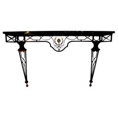 French Neoclassical Style Wrought Iron Console Table