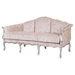 French Neoclassical Talha Real Sofa Jacquard Silver Handmade Portugal Greenapple