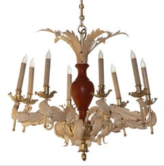 French Neoclassical Tole Chandelier