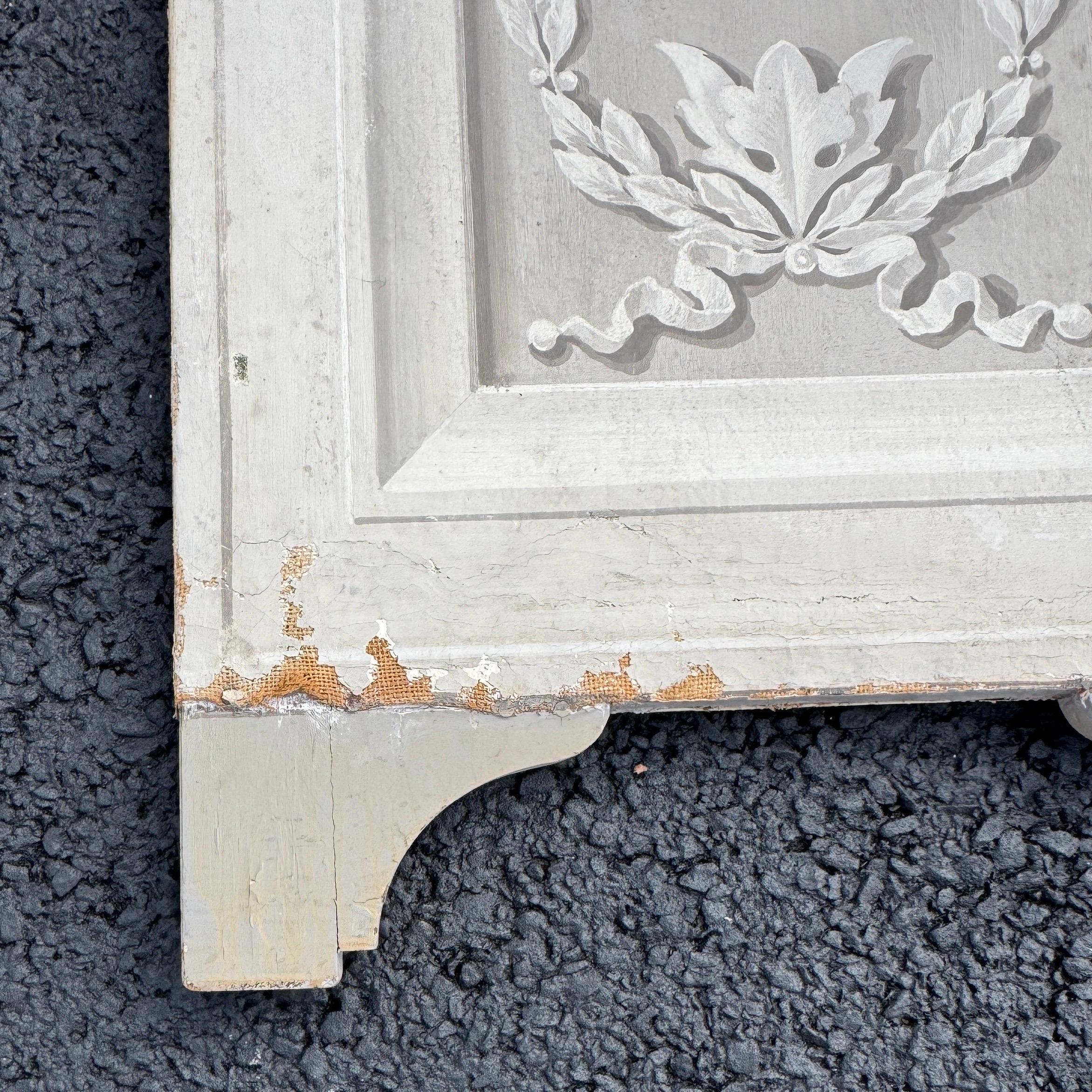 Französischer neoklassizistischer Trompe-l'oeile-Schmink Raumteiler mit vier Tafeln 3