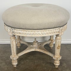 French Neoclassical upholstered ottoman, early 20th century.