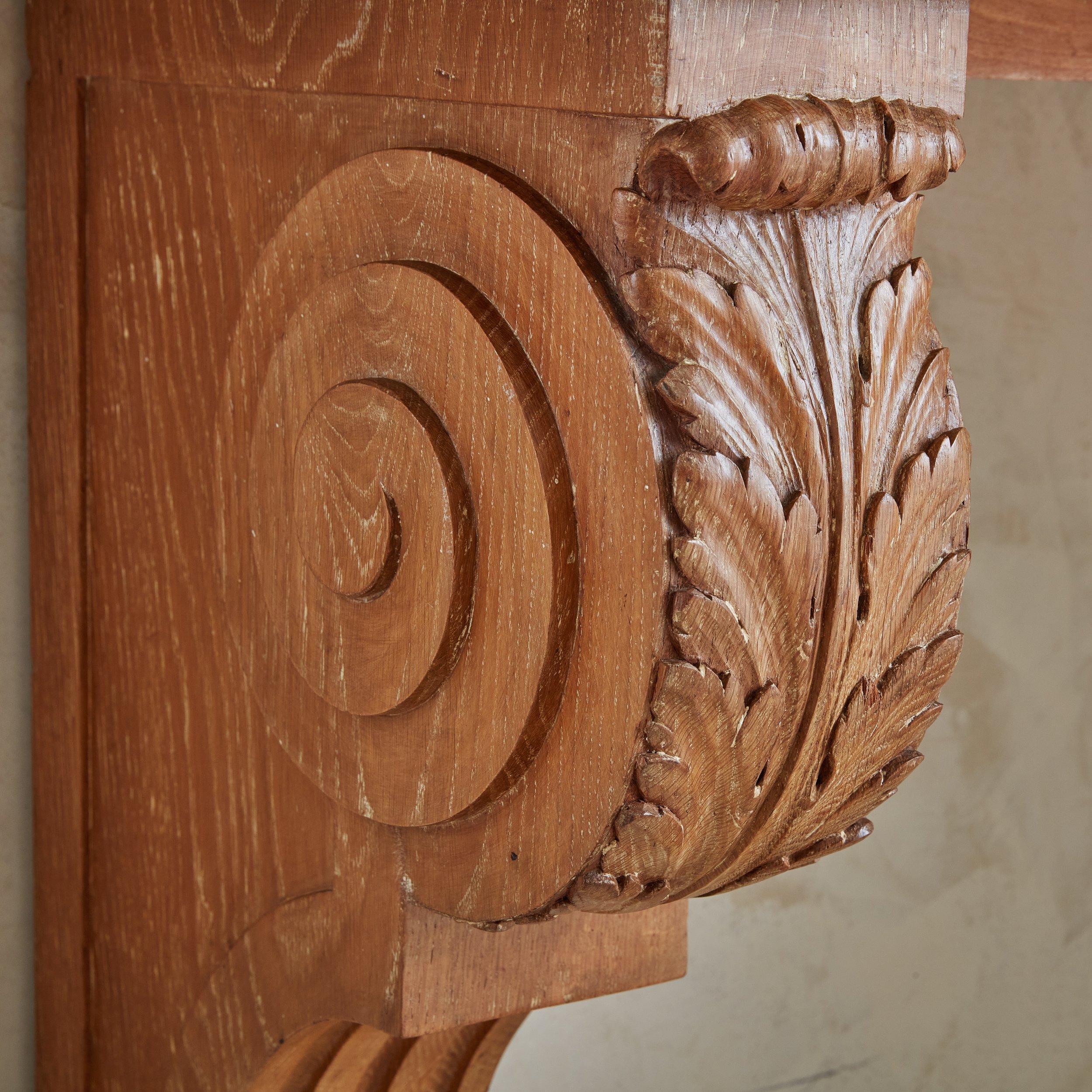 Marble French Neoclassical Wall Console Attributed to Jean Charles Moreaux, 1940s For Sale