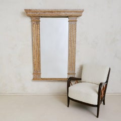 French Neoclassical Wall Mirror with Gilt Accents, 1950s - 2 Available