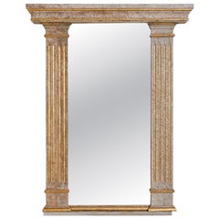 French Neoclassical Wall Mirror with Gilt Accents, 1950s - 2 Available