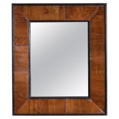 French Neoclassical Walnut and Ebonized Mirror