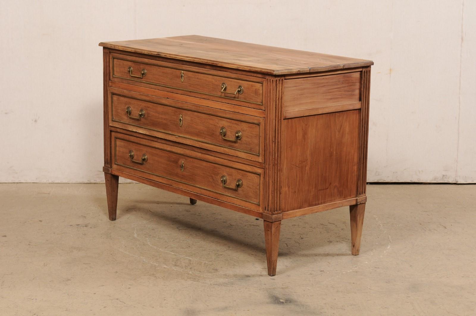 French Neoclassical Wooden Commode w/Brass Trim, 19th C. For Sale 8