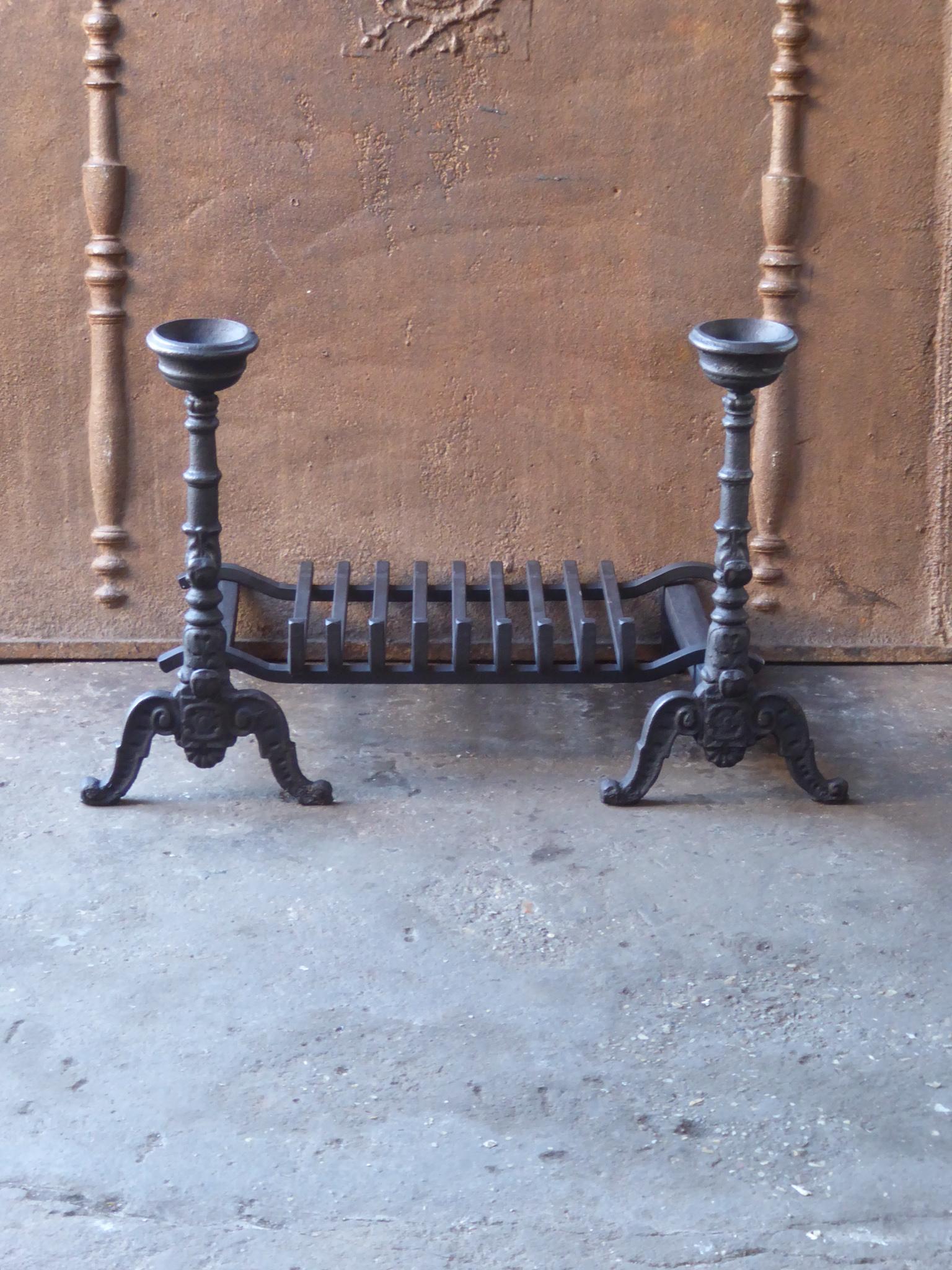Gothic Revival French Neogothic Fire Grate, Fireplace Grate