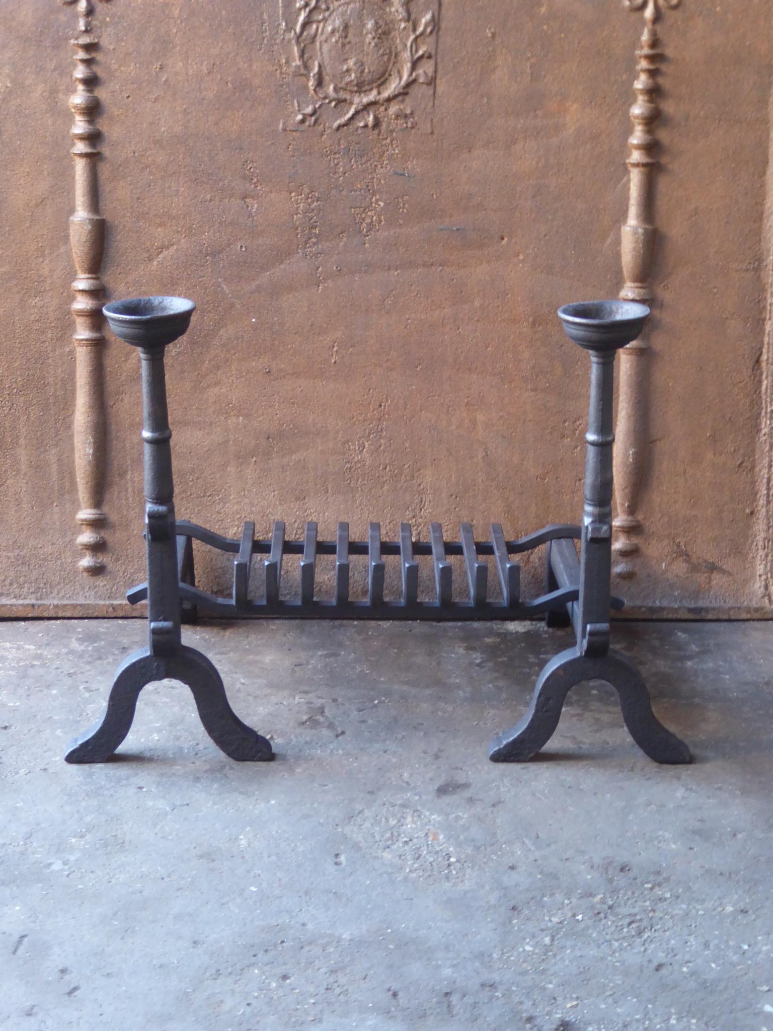 Gothic Revival French Neogothic Fire Grate, Fireplace Grate For Sale