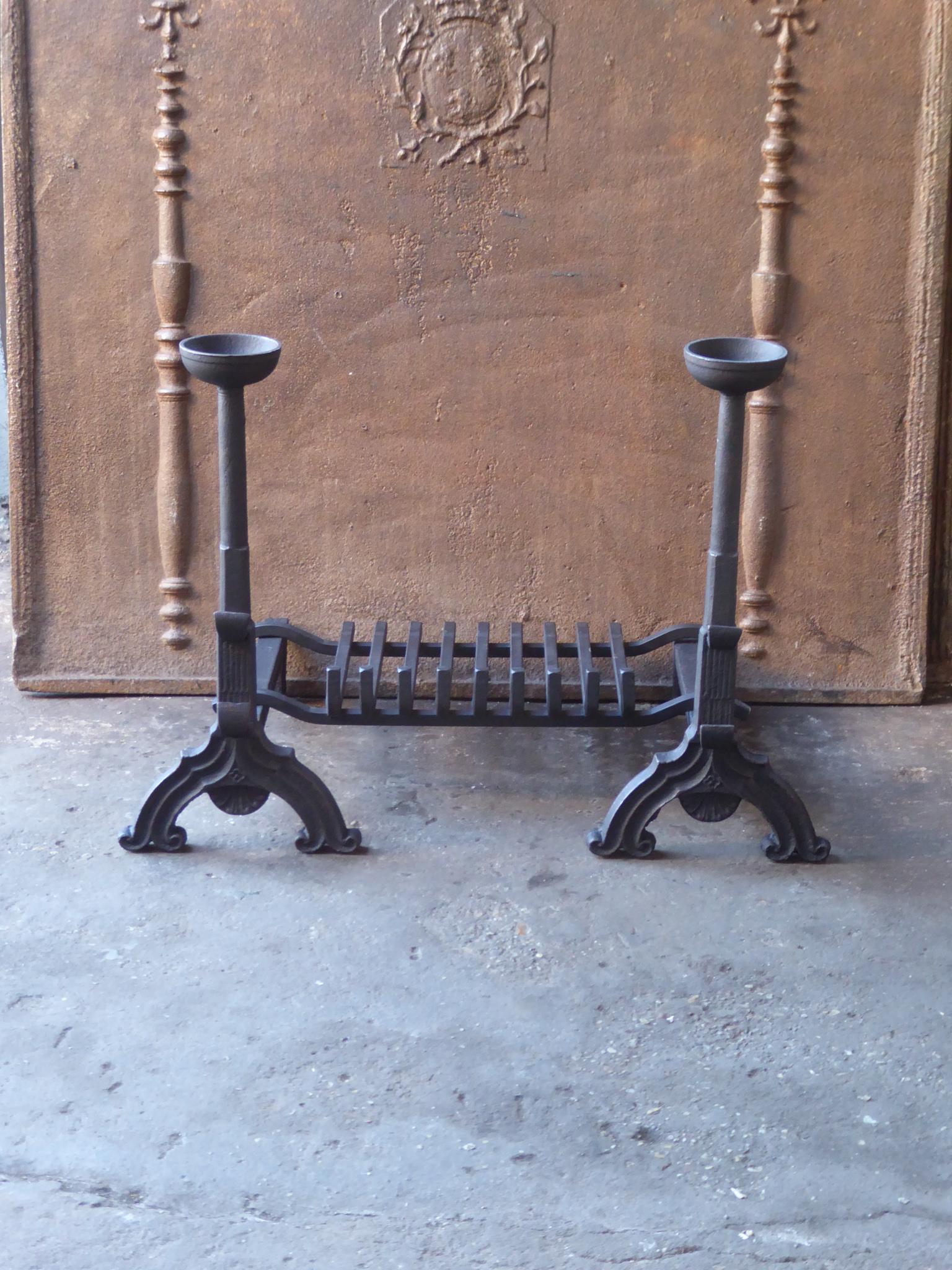 Gothic Revival French Neogothic Fire Grate, Fireplace Grate