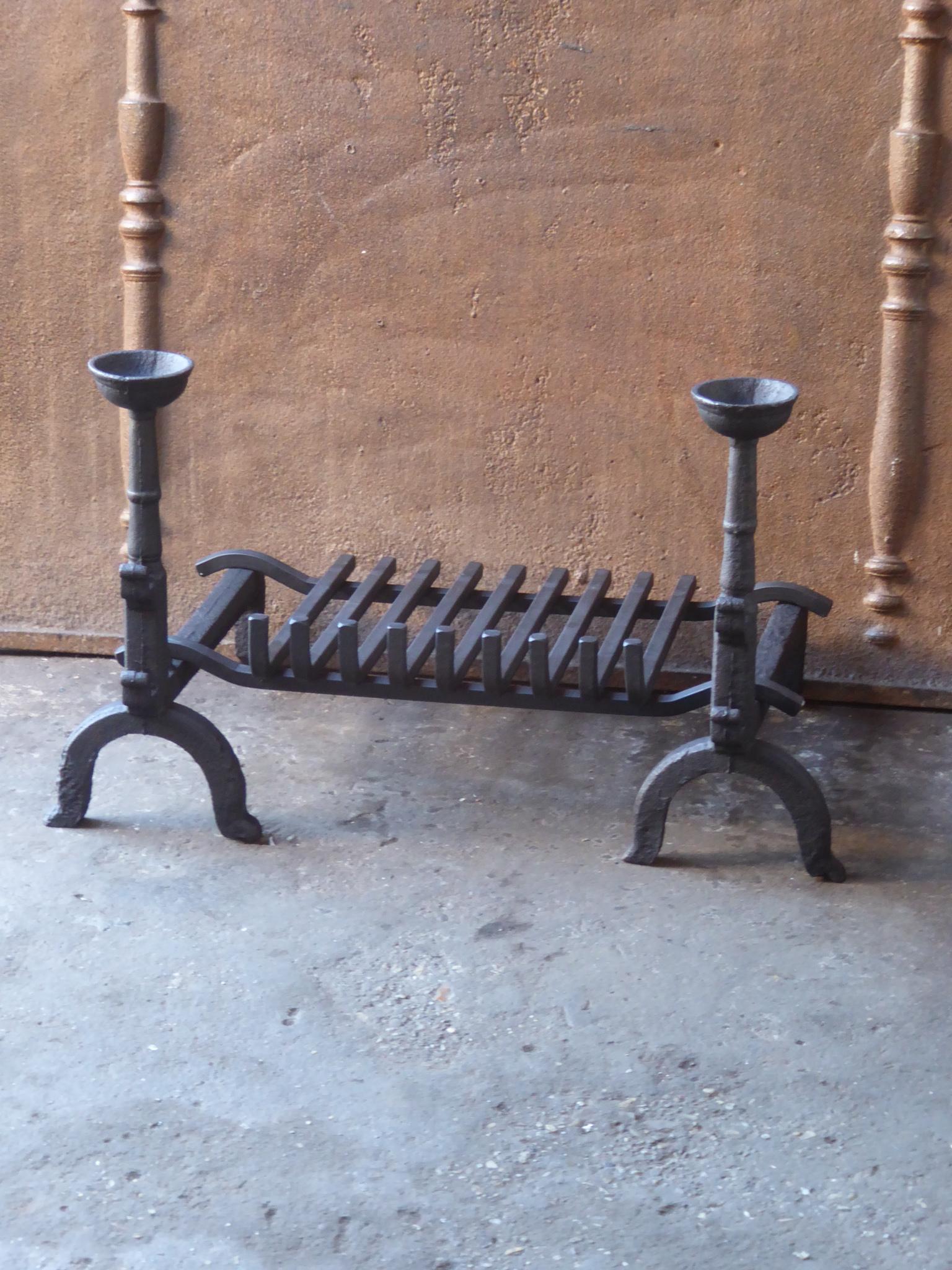 Cast French Neogothic Fire Grate, Fireplace Grate