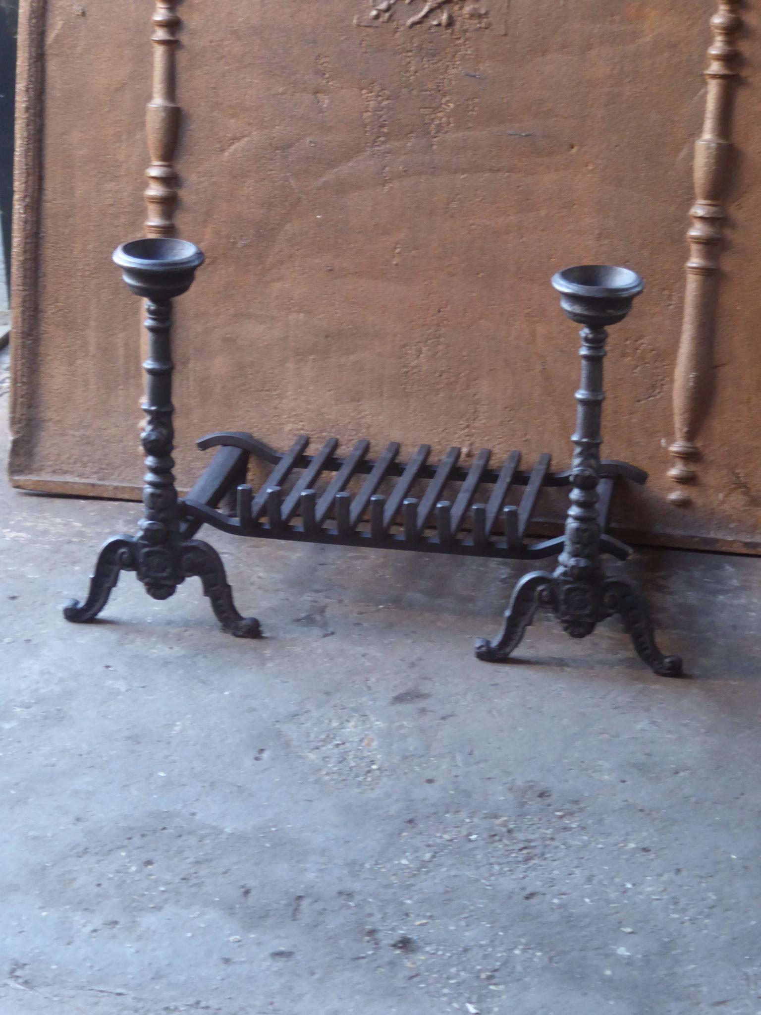 Cast French Neogothic Fire Grate, Fireplace Grate