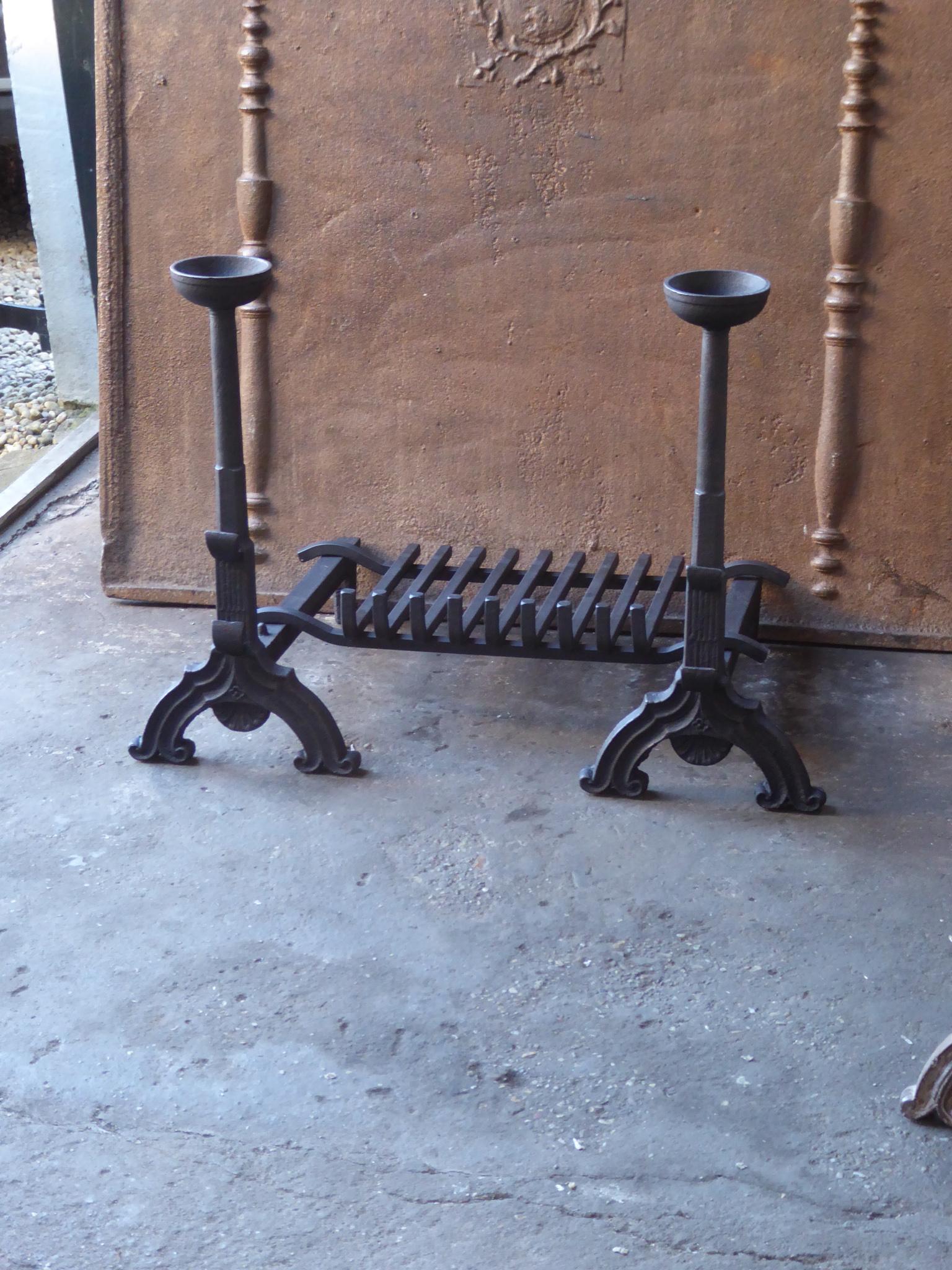 Cast French Neogothic Fire Grate, Fireplace Grate