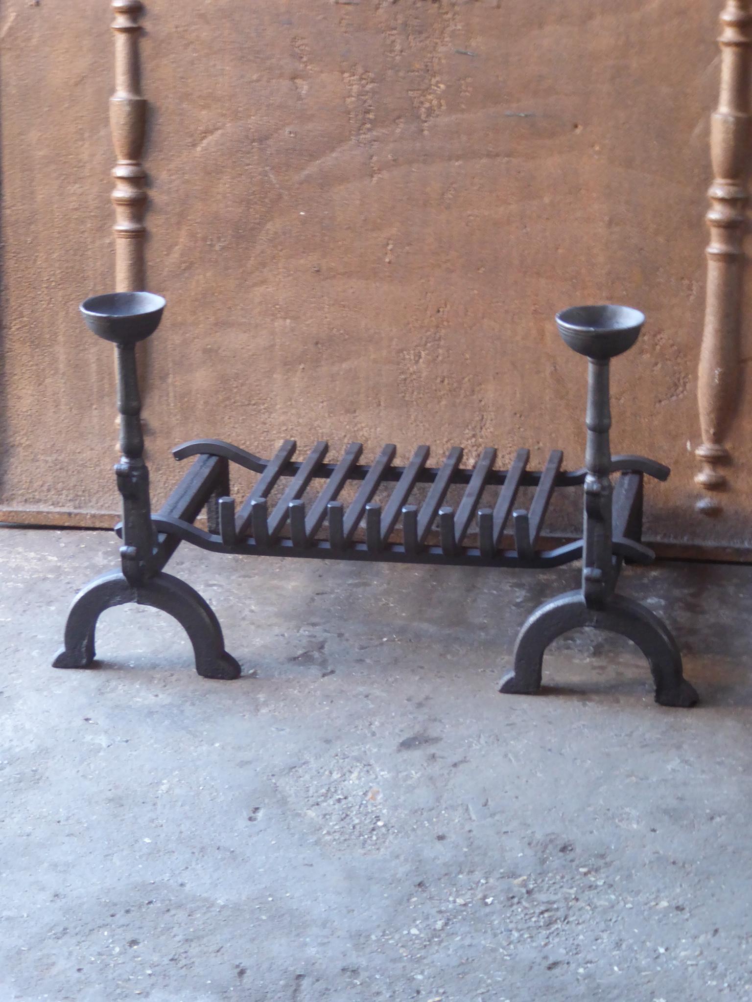 French Neogothic Fire Grate, Fireplace Grate In Good Condition In Amerongen, NL