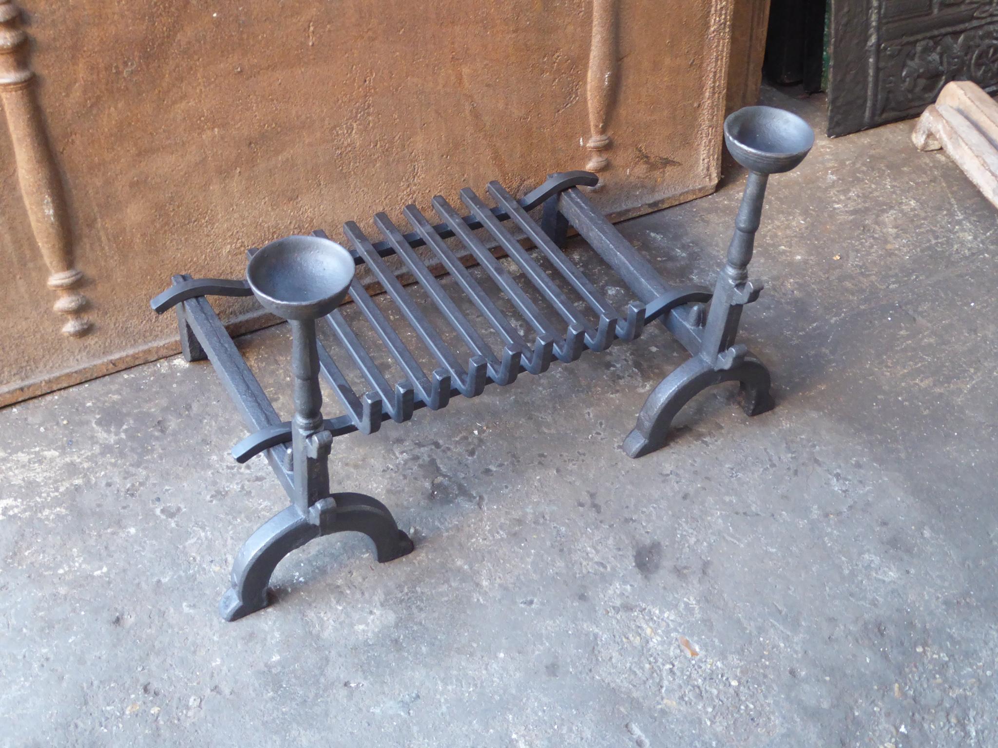 20th Century French Neogothic Fire Grate, Fireplace Grate