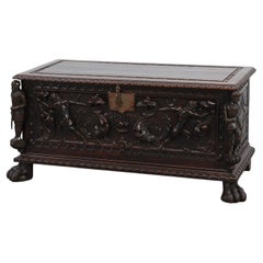 French Neo‑Renaissance Oak Blanket Chest, 19th Century