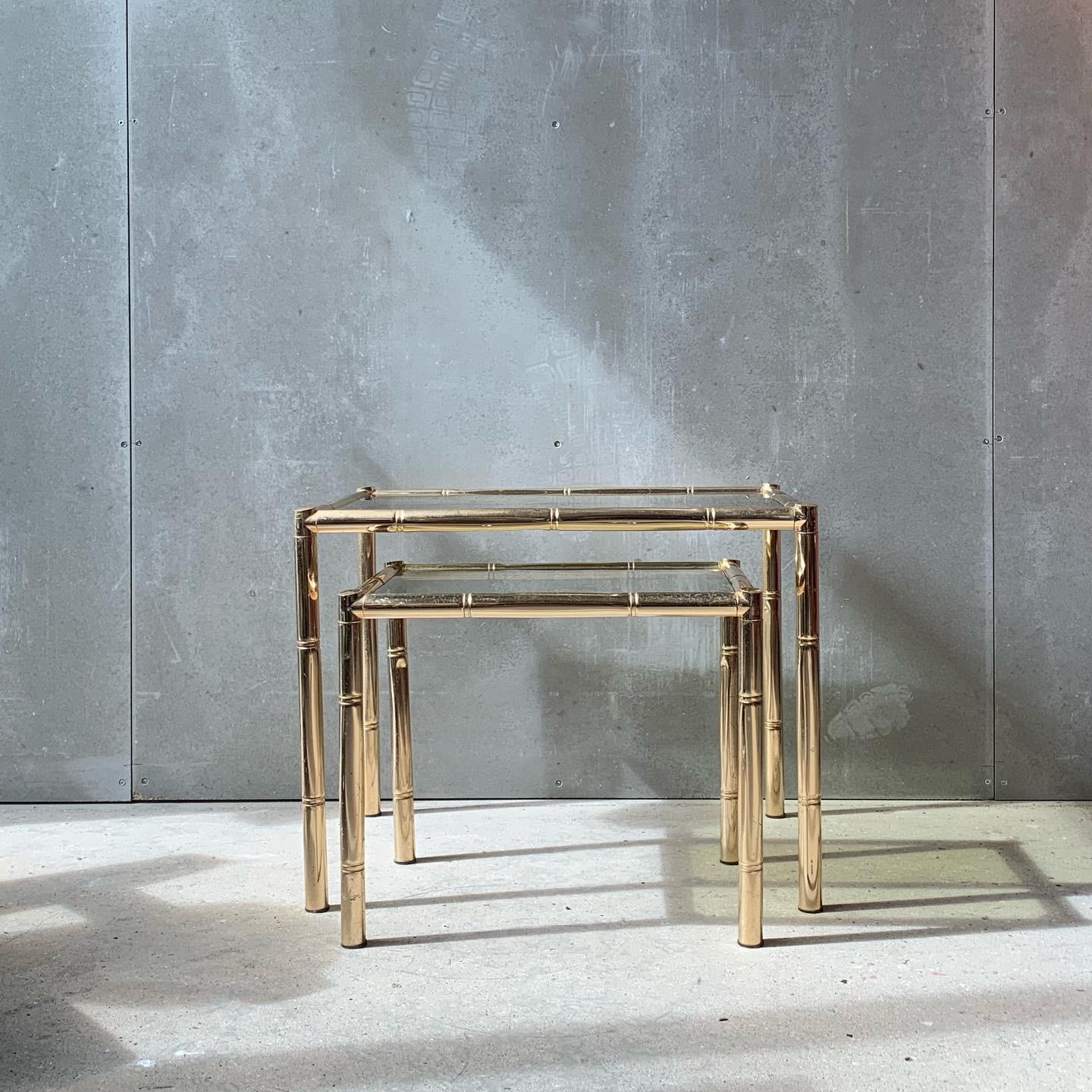 20th Century French Nesting Tables, Maison Baguès, 1950s For Sale