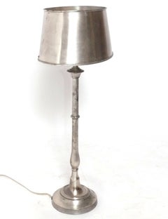 French Nickel Lamp with Nickel Metal Shade Rewired Desk Lamp Light