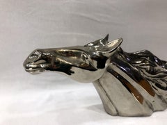 French Nickel-Plated Brass Art Deco Horse Bust