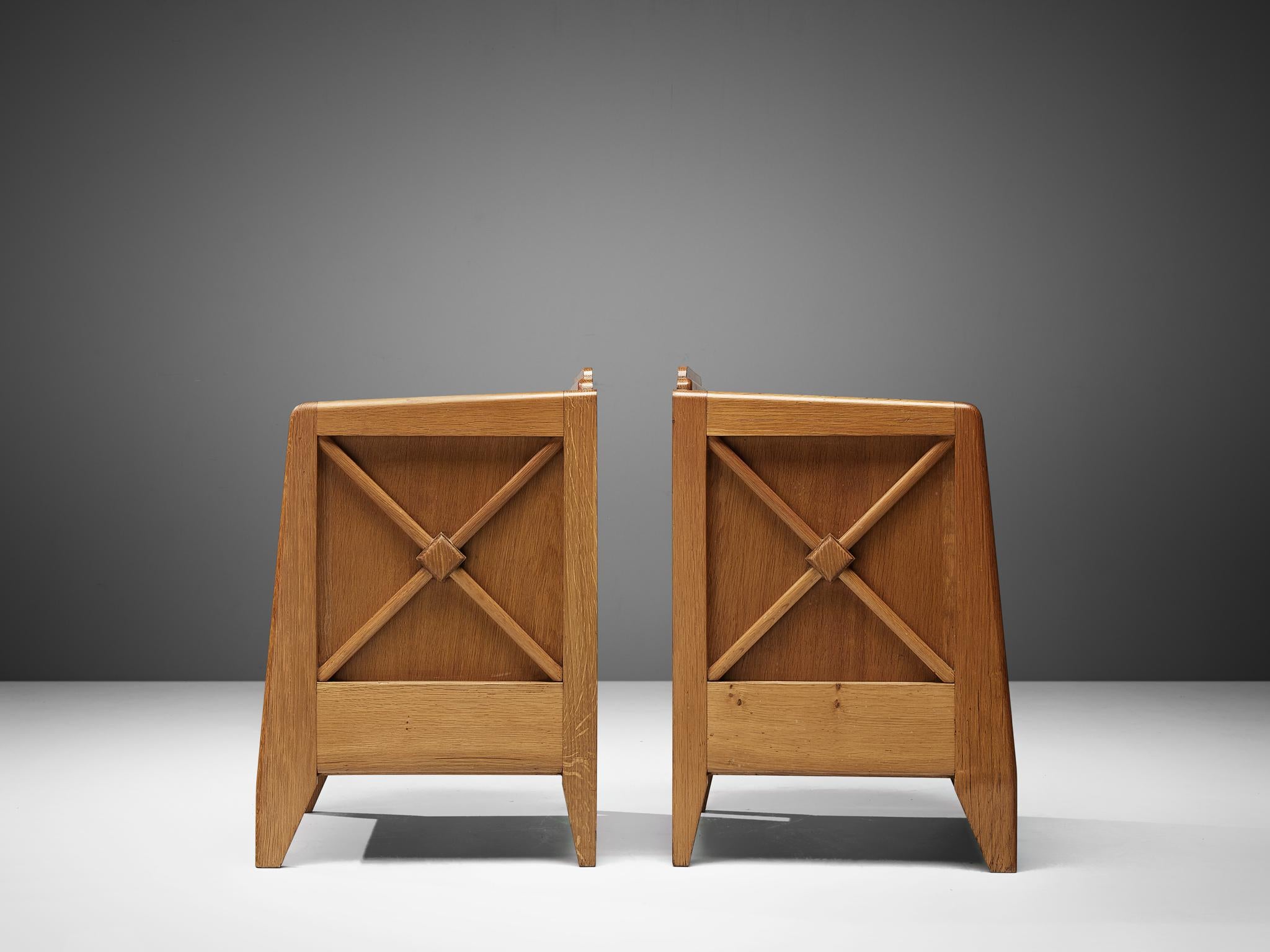 Mid-20th Century French Nightstands in Oak