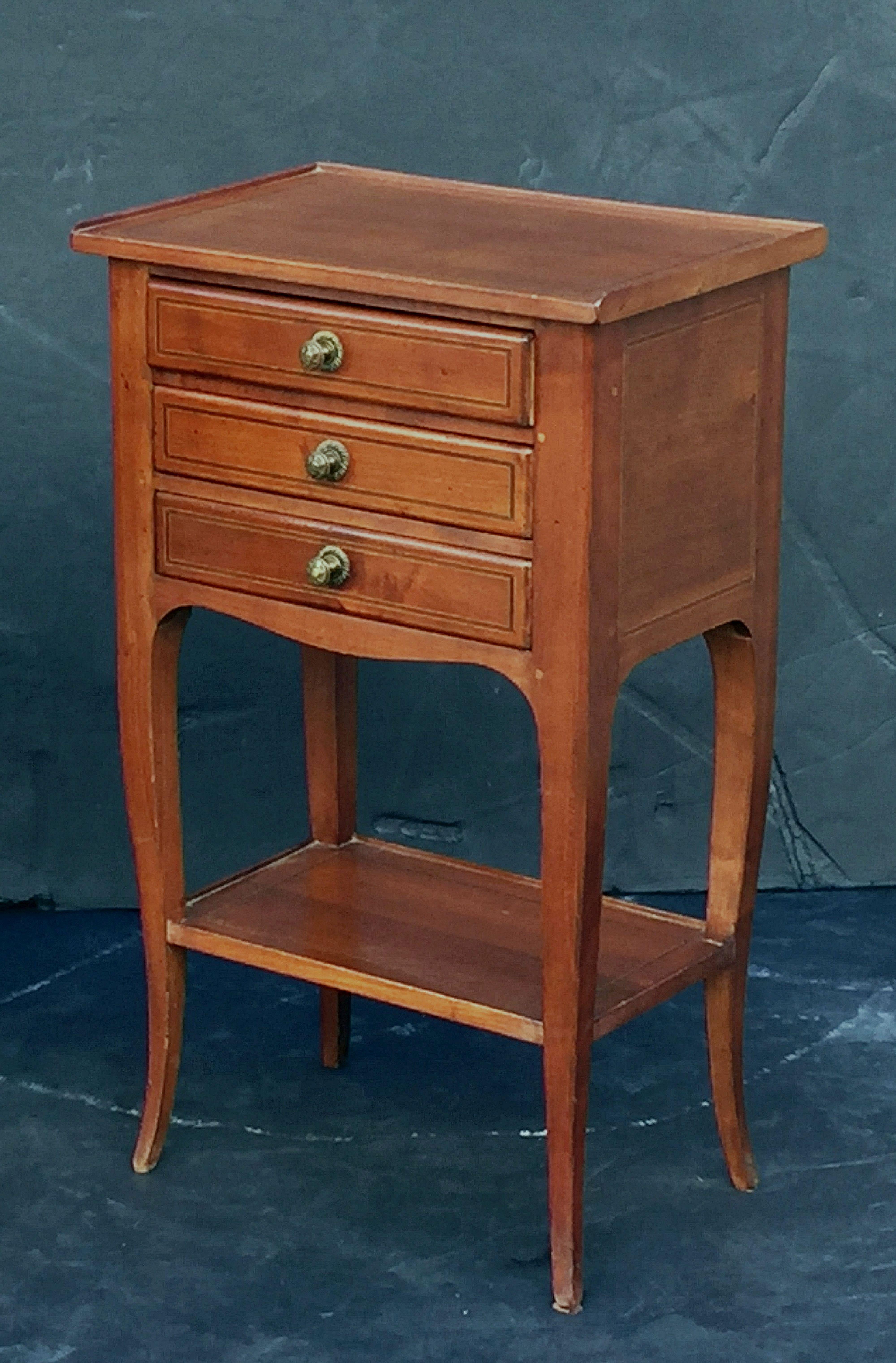 French Nightstands or Side Tables of Chestnut 'Priced as a Pair' 5