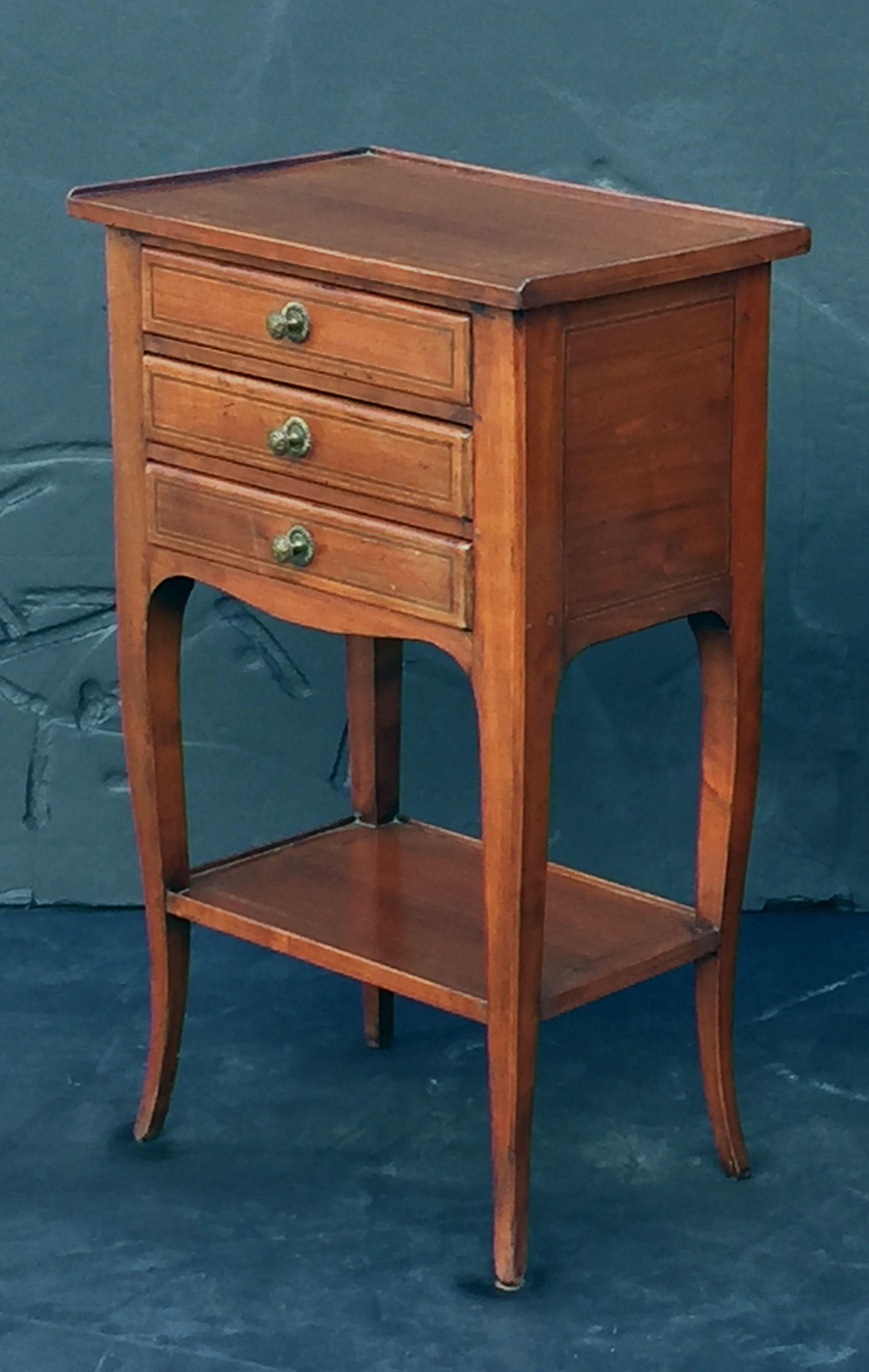 French Nightstands or Side Tables of Chestnut 'Priced as a Pair' 7