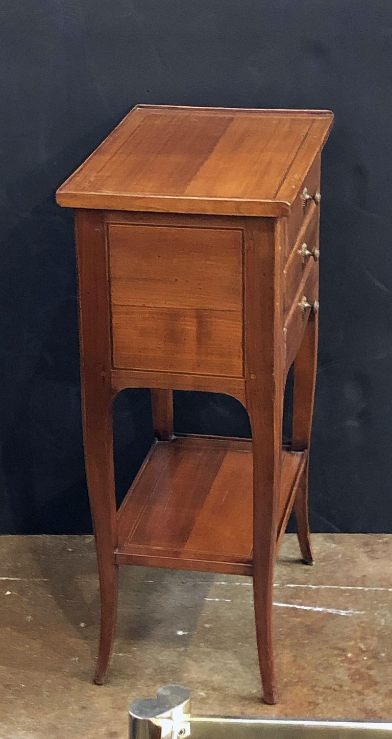 French Nightstands or Side Tables of Chestnut 'Priced as a Pair' at