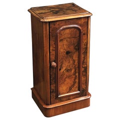 French Nightstand or Bedside Table of Burled Walnut