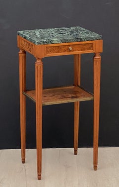 French Nightstands or Bedside Tables with Marble Tops, Individually Priced