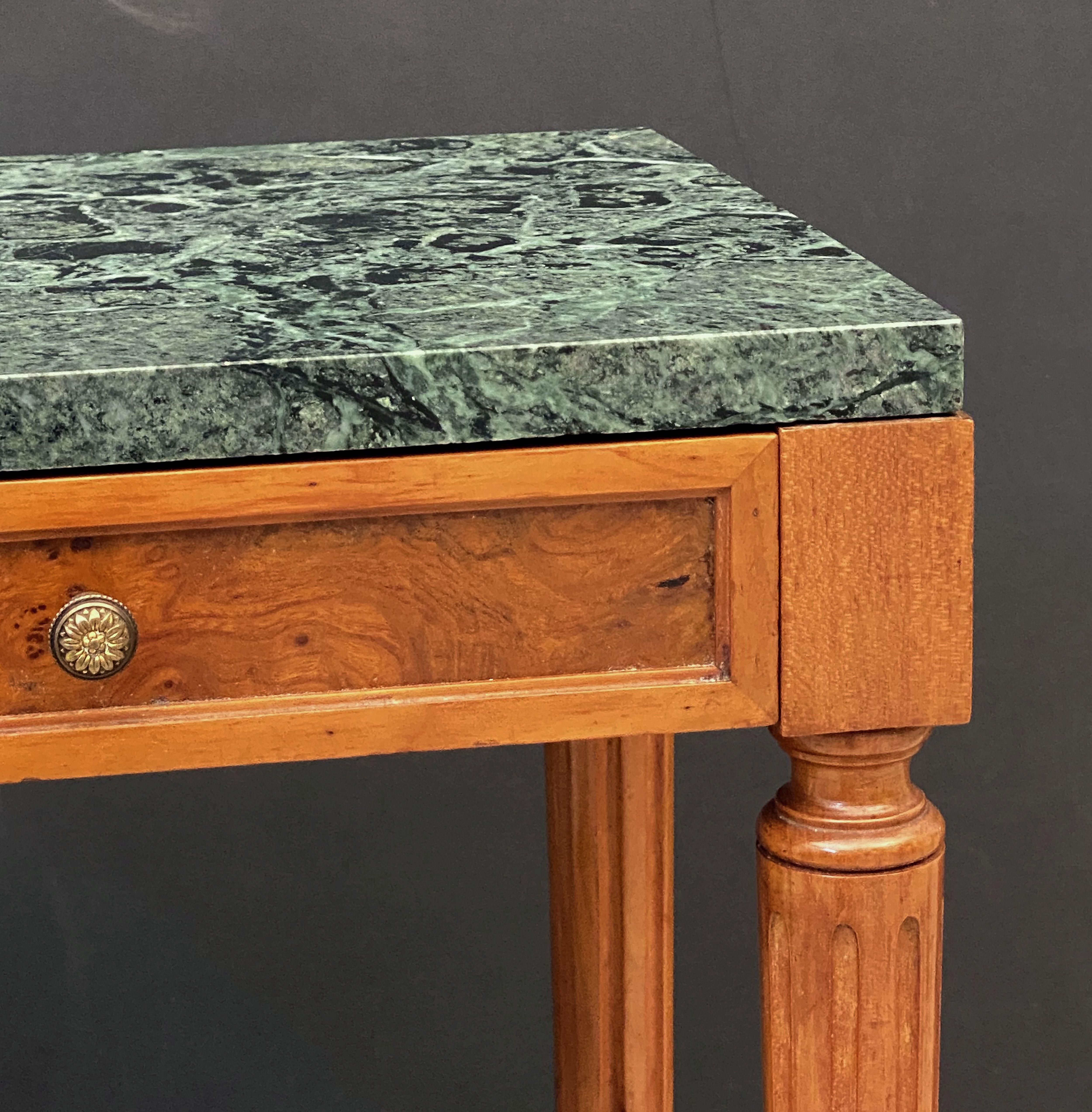 French Nightstands or Bedside Tables with Marble Tops, Individually Priced 2