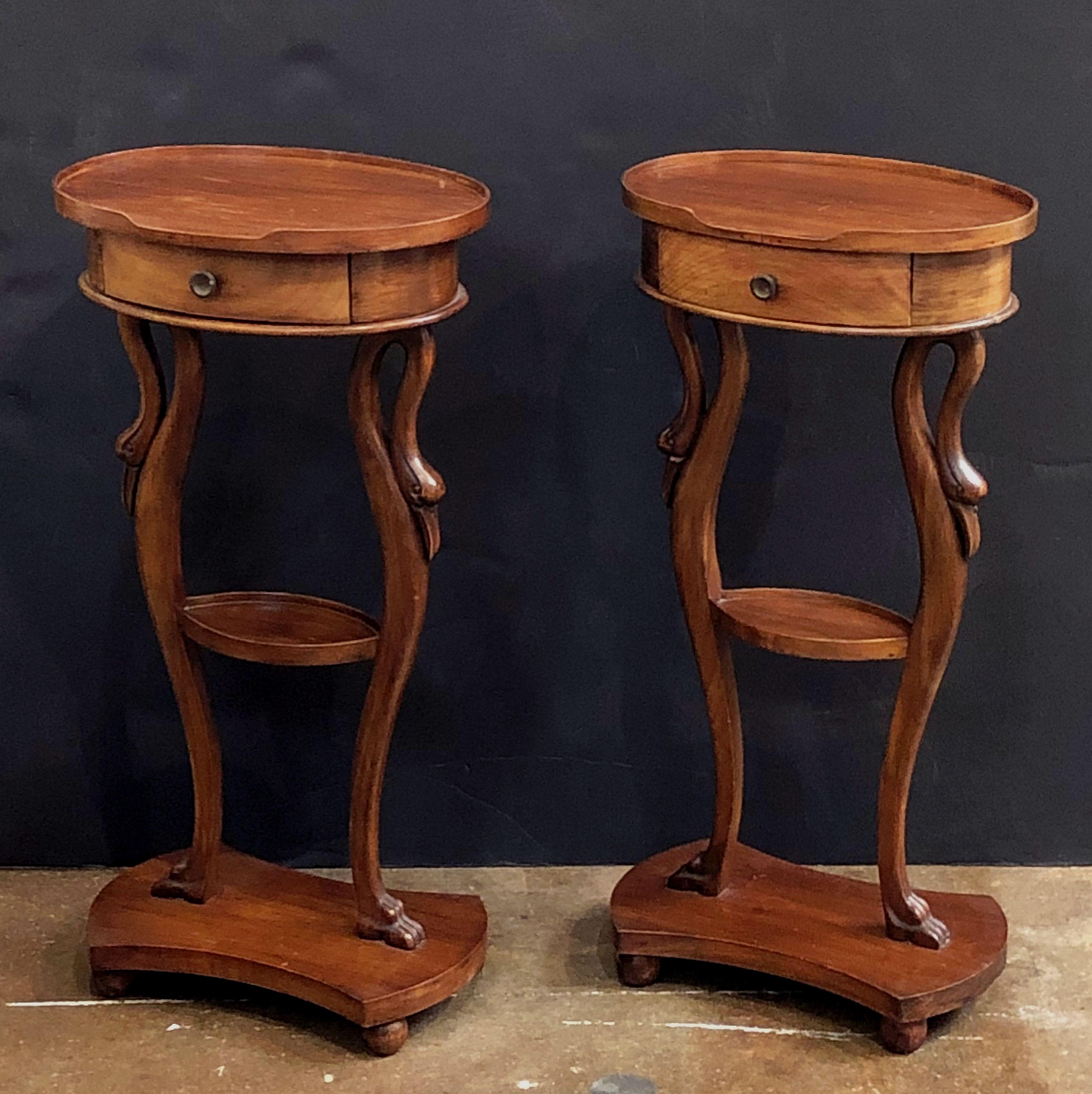 French Nightstands or Side Tables with Swan Legs 'Priced as a Pair' 8