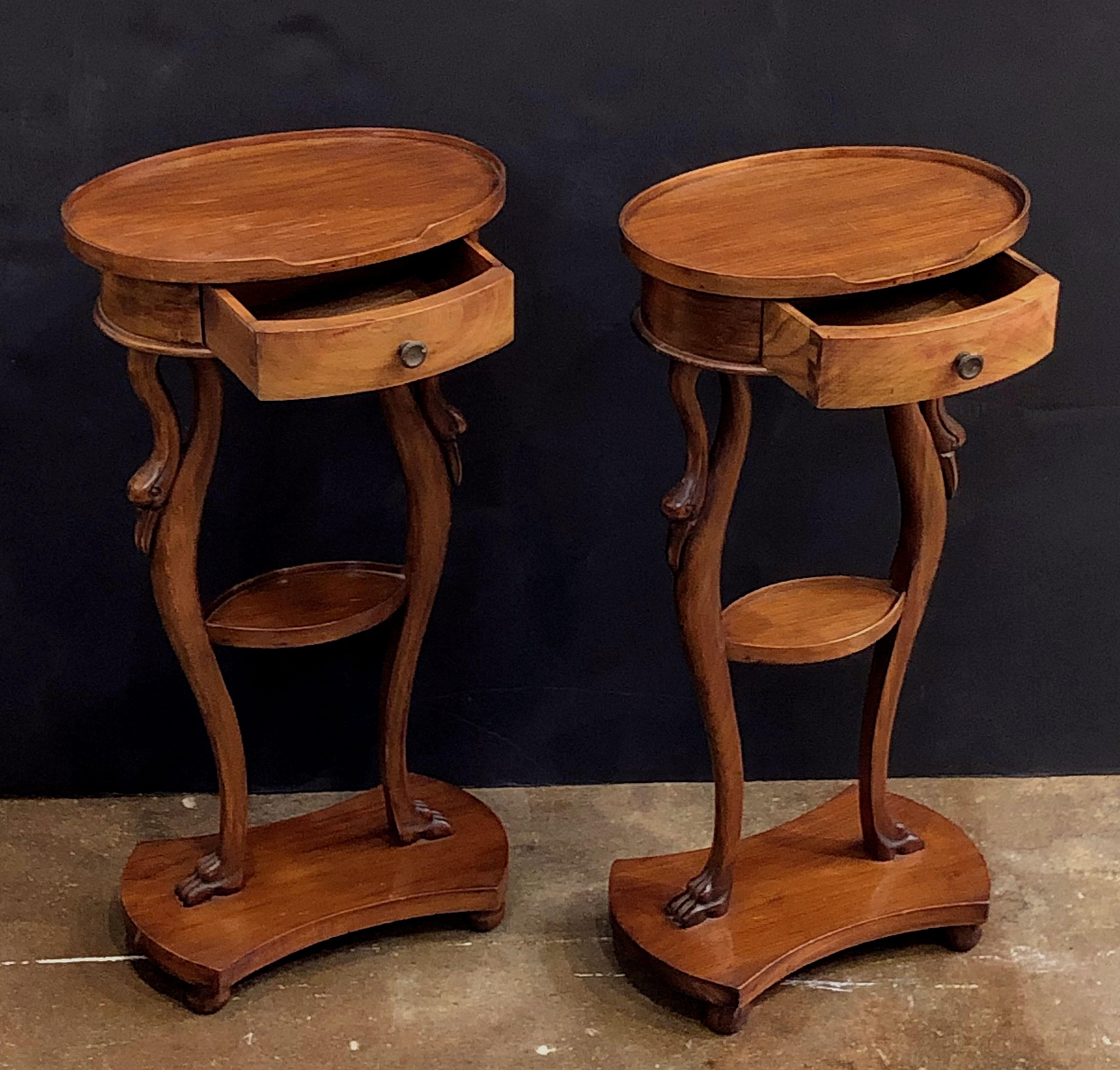 20th Century French Nightstands or Side Tables with Swan Legs 'Priced as a Pair'