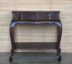 French Nightstands with Drawers and Cabriole Legs, 1900s, Set of 2