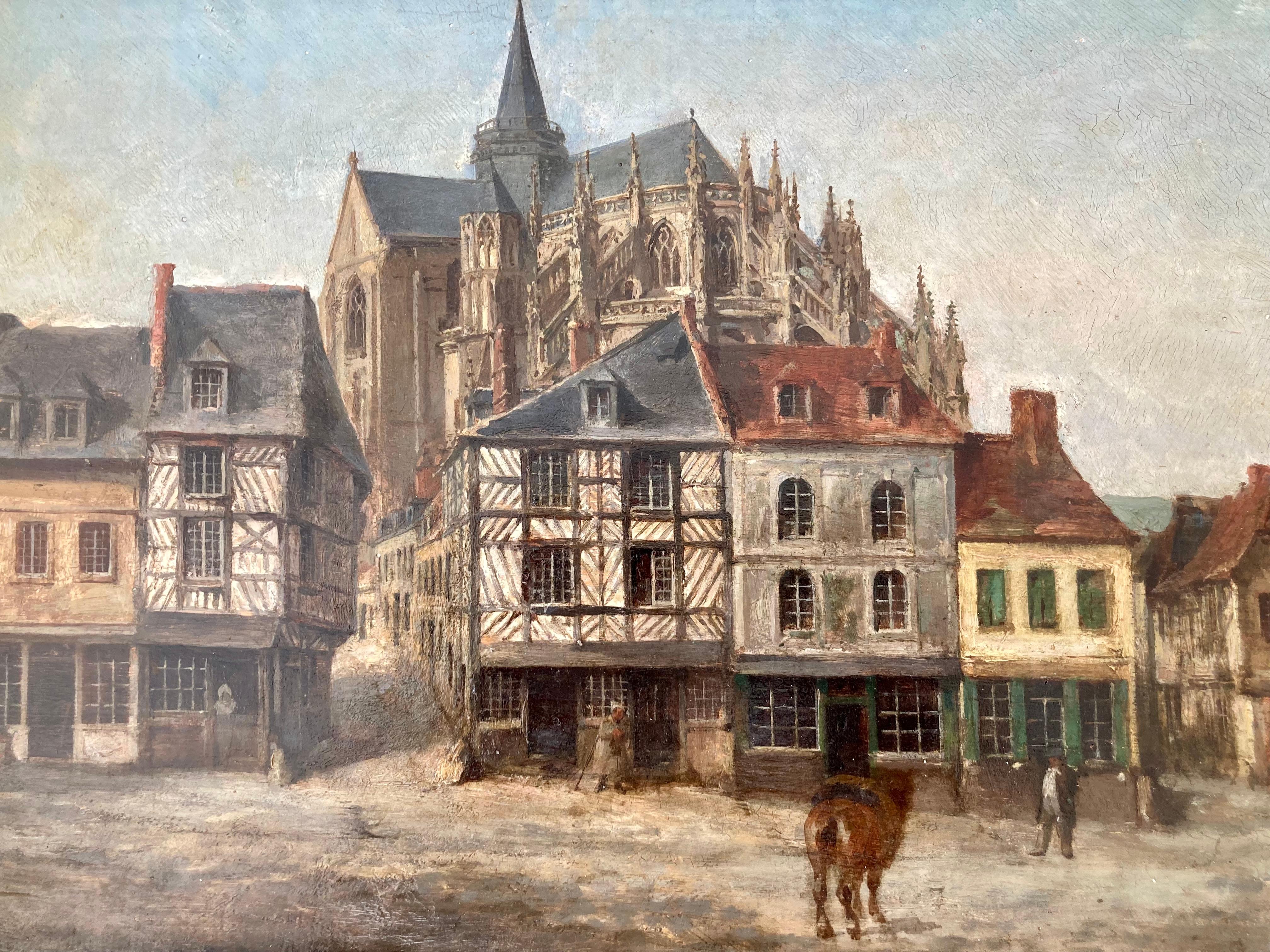 French Normandie Village Painting For Sale 3