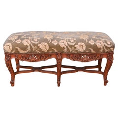 Sgabello francese da finestra della Normandia intagliato in Oak Oak 1890