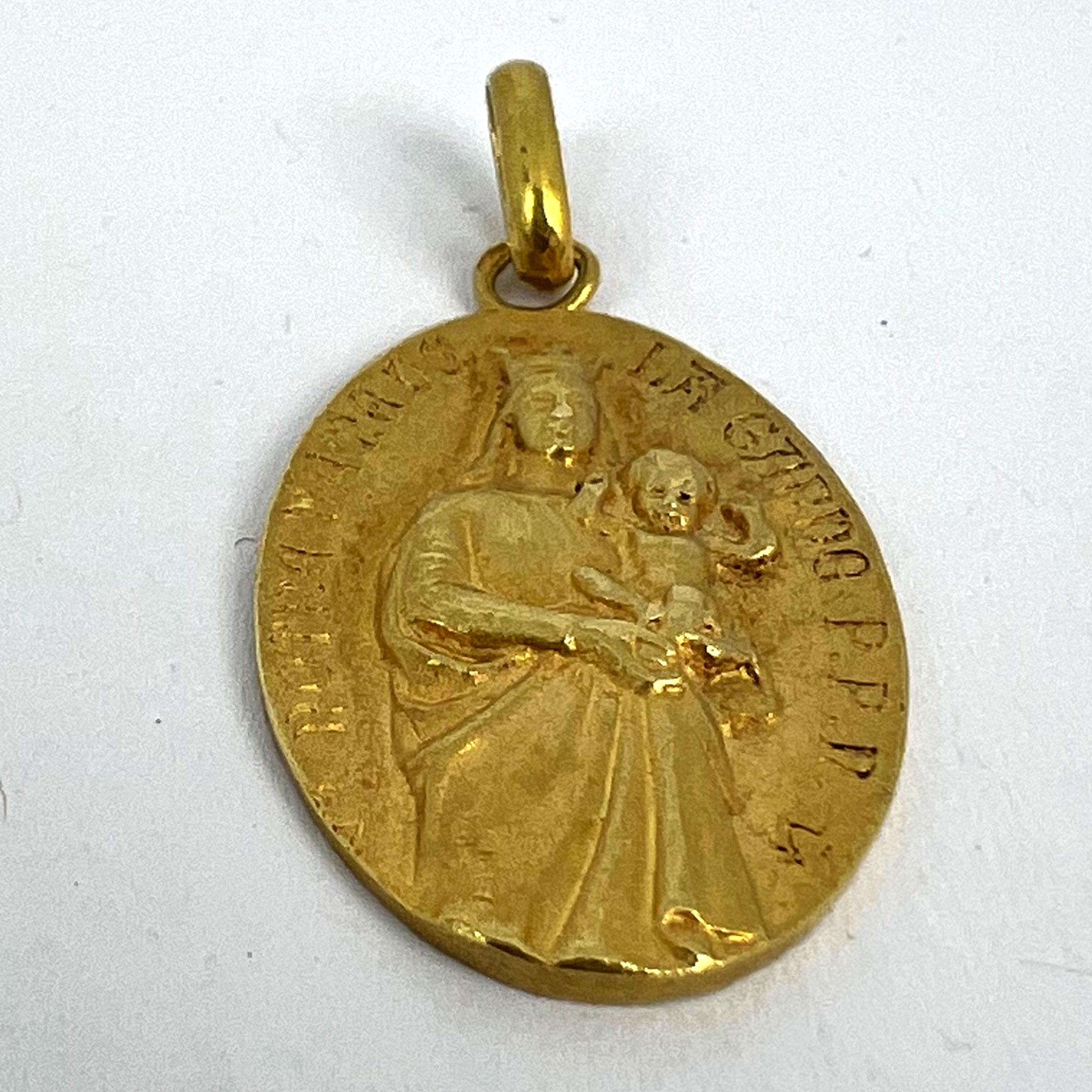 Pendentif français Notre Dame de la Garde Marseilles en or jaune 18 carats en vente 6