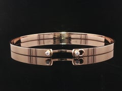 French Novel Heritage 18k Rose Gold Diamond Monday Morning Mood Bangle Bracelet