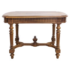 French Nutwood Writing Table Louis XVI Style, Late 19th Century