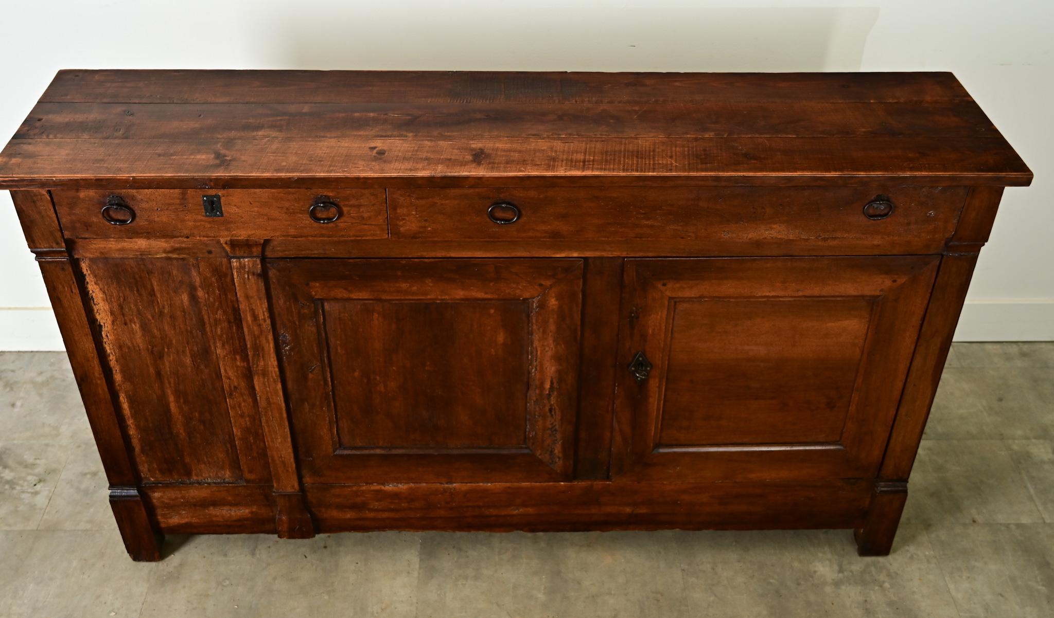 Primitive French Oak 19th Century Narrow Enfilade
