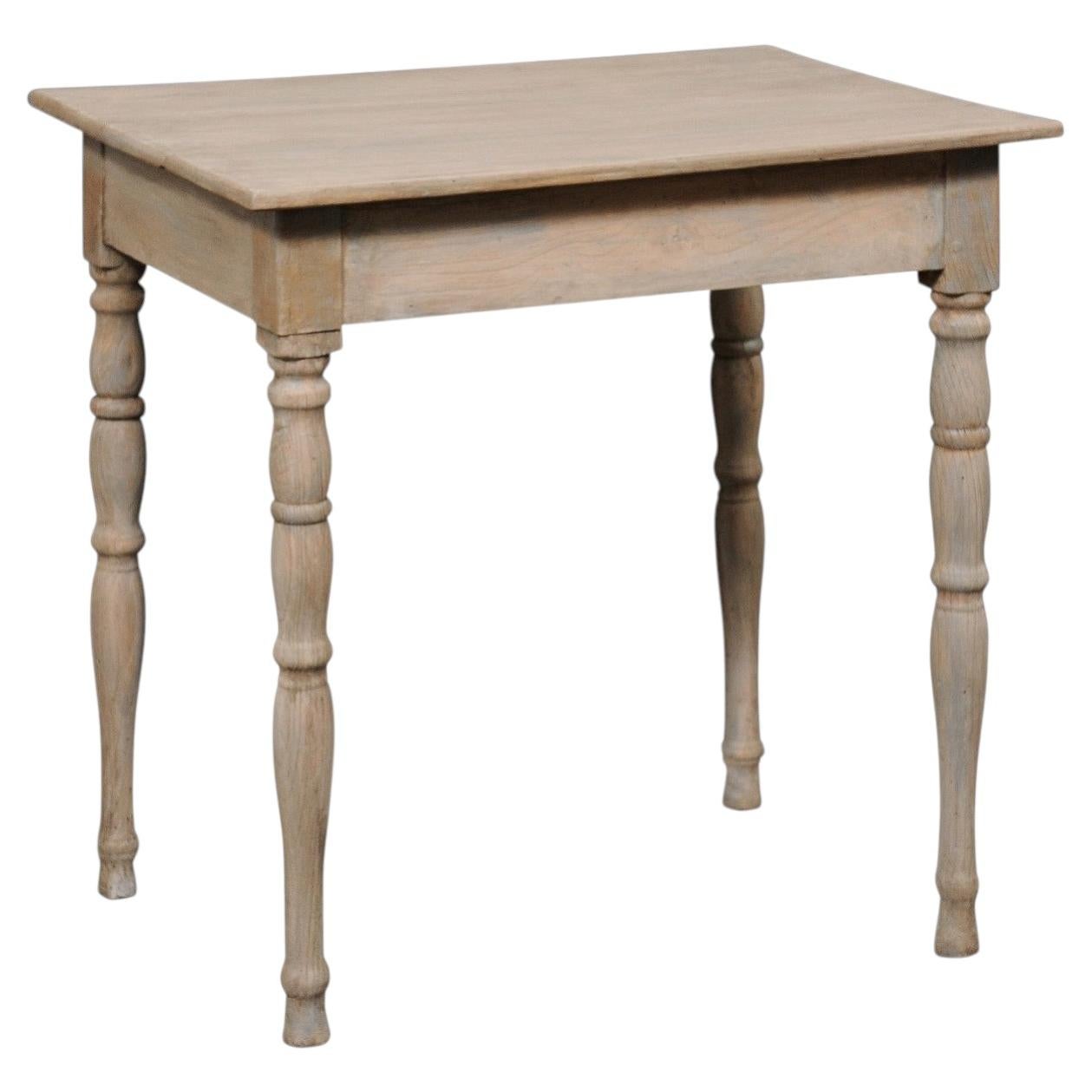 French Oak Accent Table on Nicely Turned Legs, 19th C. For Sale