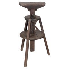 Antique French Oak Adjustable Sculptor's Stand or Pedestal