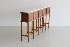 French Oak and Carrara Marble Console