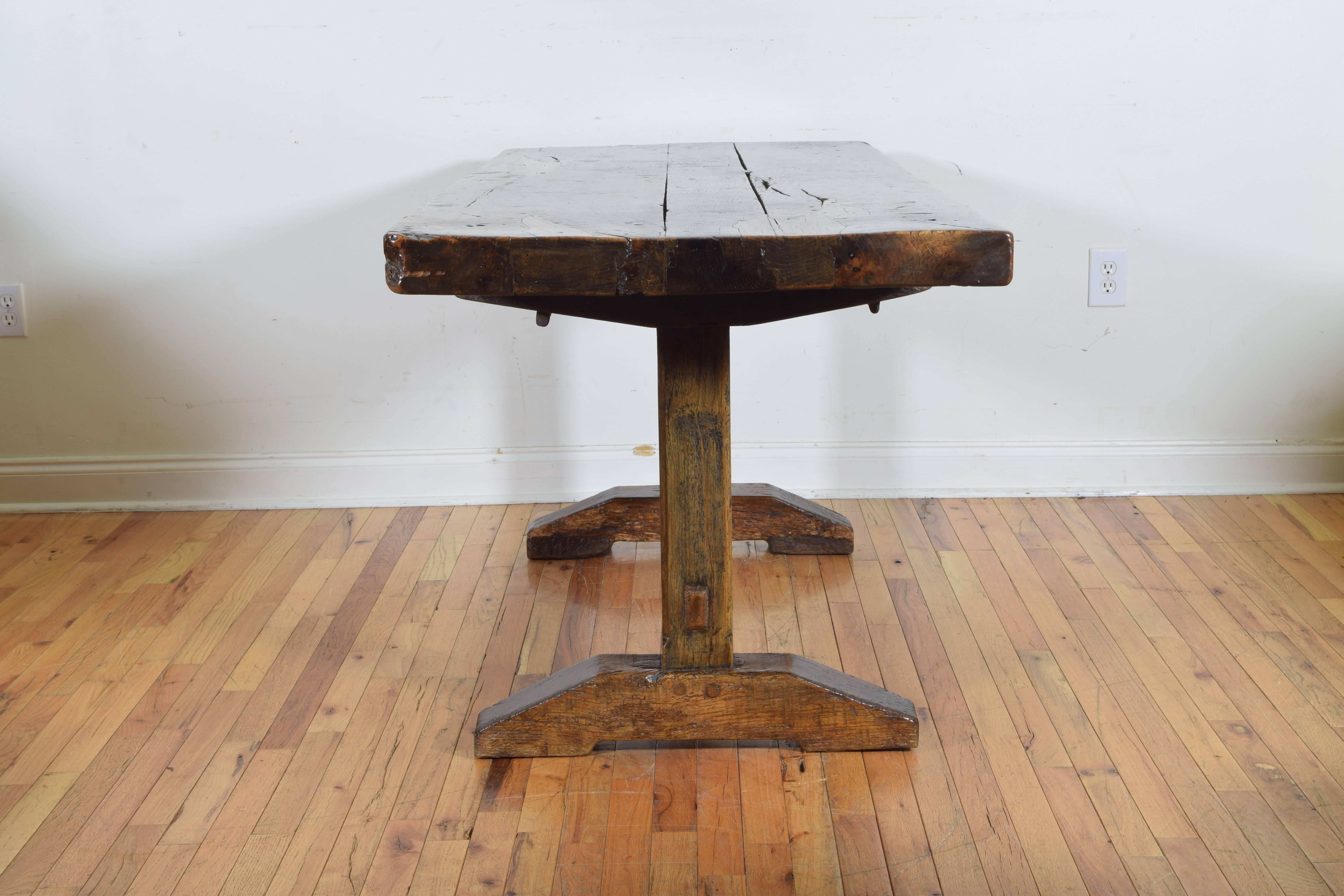 French Oak and Chestnut Monastery Table, Early 18th Century 1