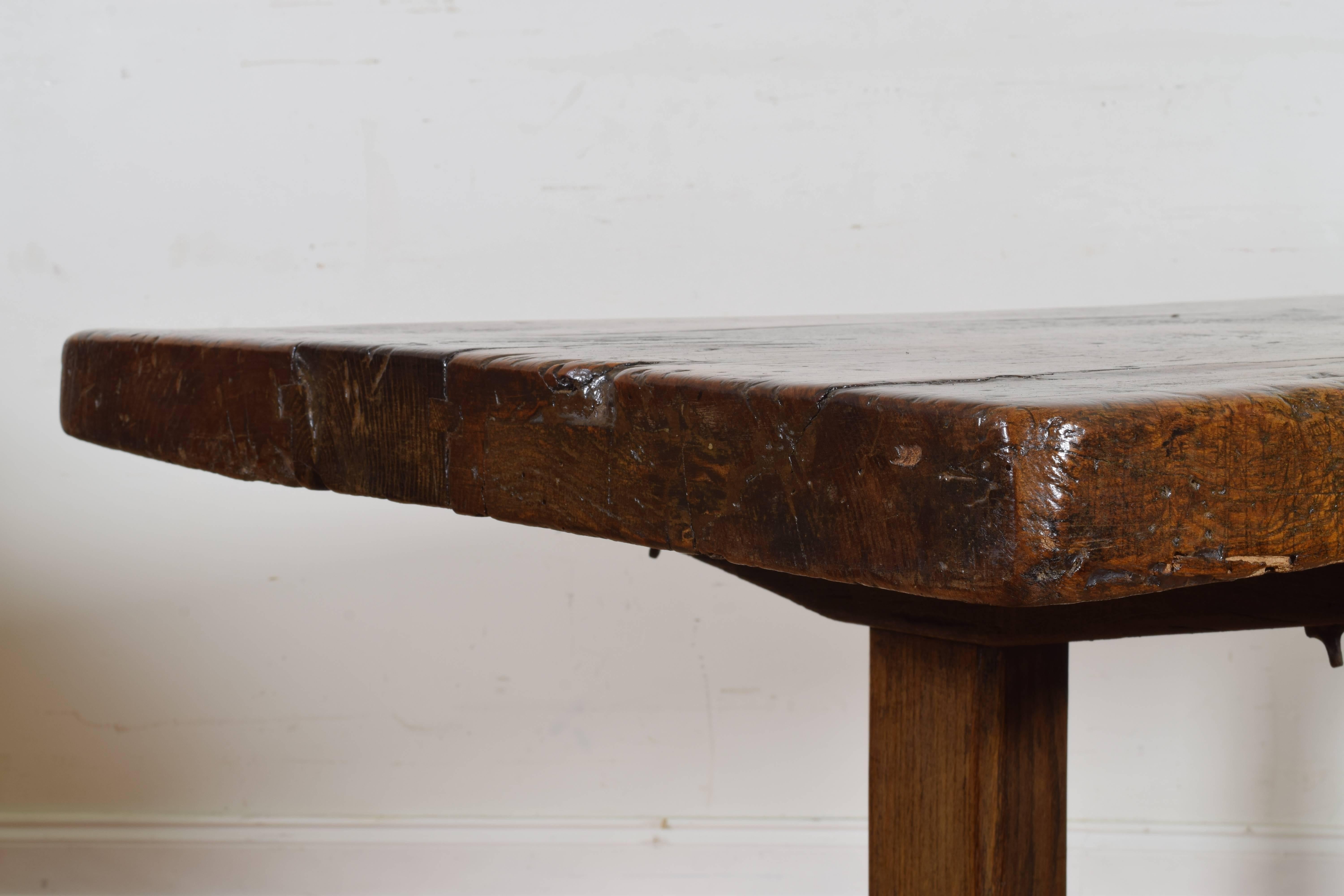 French Oak and Chestnut Monastery Table, Early 18th Century 2