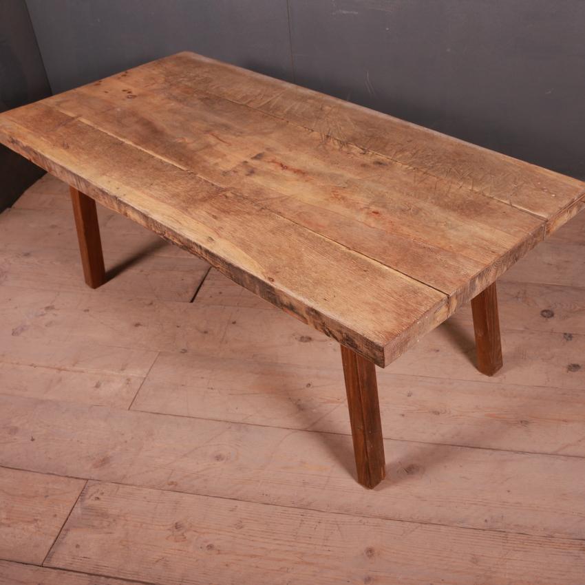 19th Century French Oak and Fruitwood Coffee Table