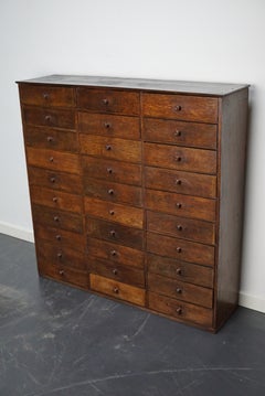 French Oak and Fruitwood Jewelers / Watchmakers Cabinet, Early 20th Century 