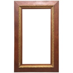 Antique French Oak and Golden Moulding Picture Frame, 1900s
