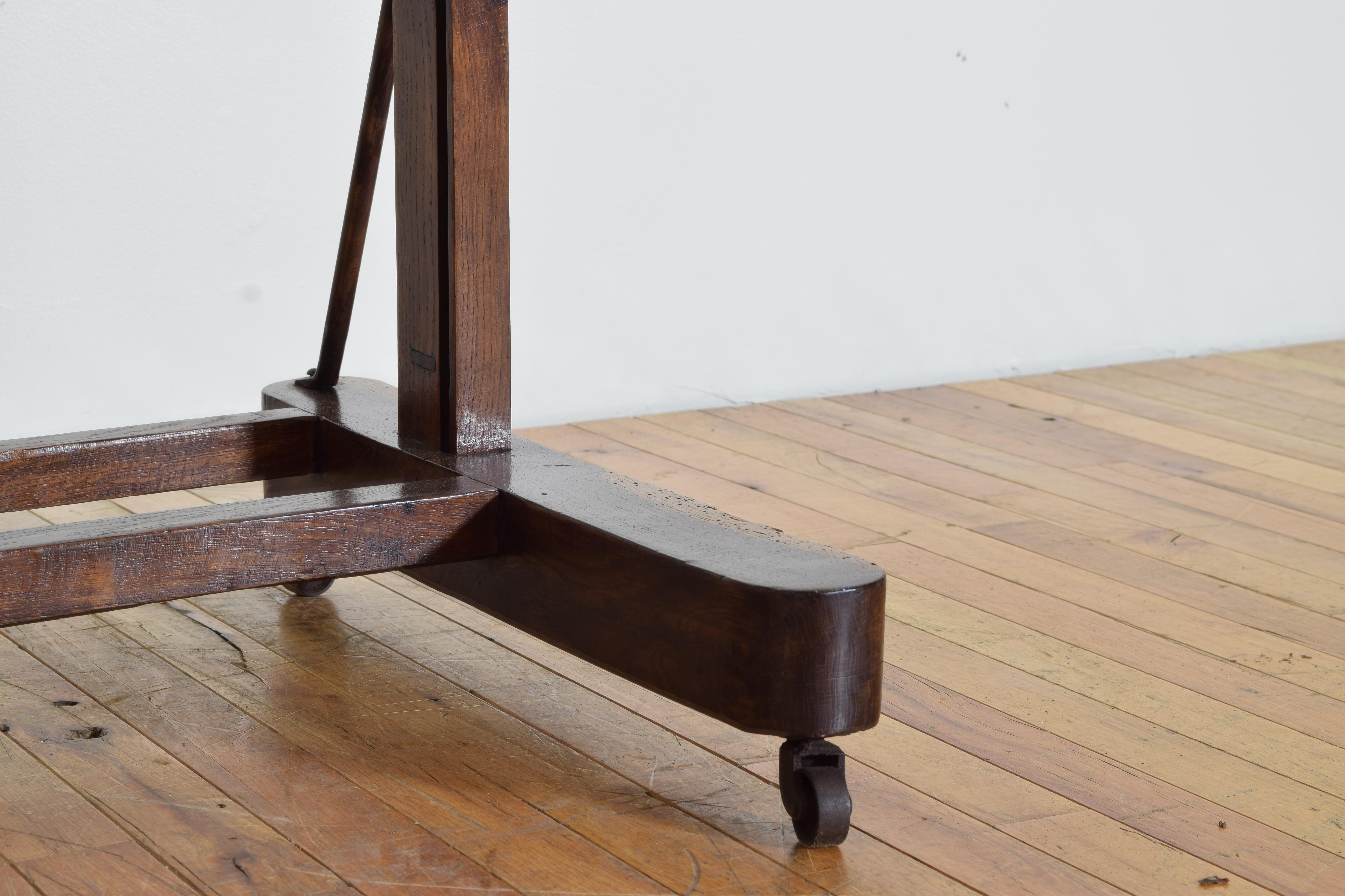 French Oak and Iron Artist’s Easel, Early 20th Century, Working Condition 8