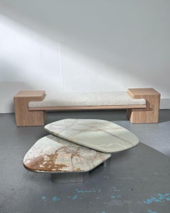 Panchina Redux in Oak e Alpaca Mohair Avorio di Slash Objects