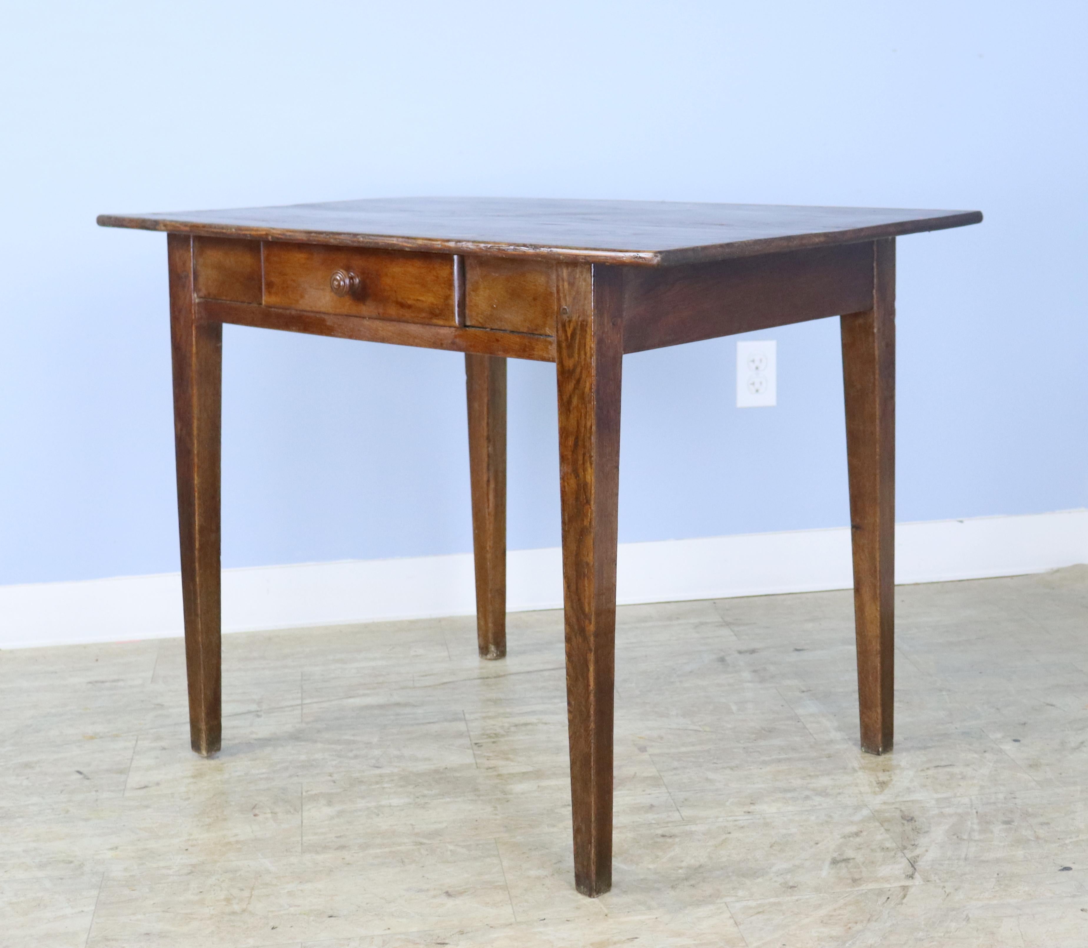 19th Century French Oak and Pine Country Side Table or Small Desk For Sale