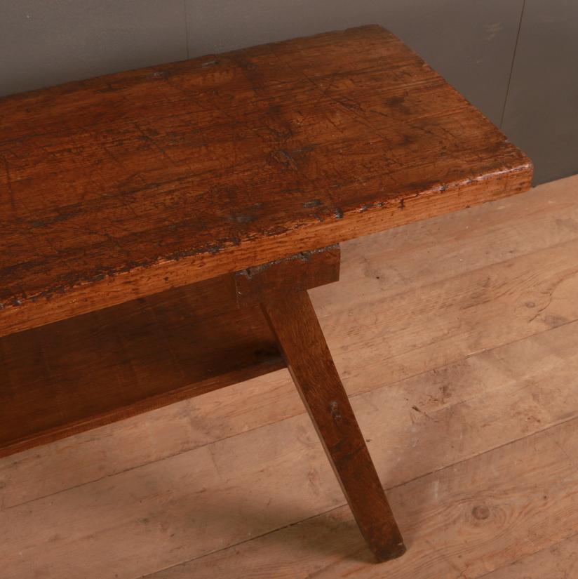 19th Century French Oak and Pine Trestle Table